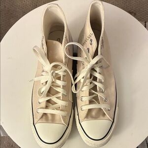 Classic Canvas High-Top Sneakers in Cream - unisex